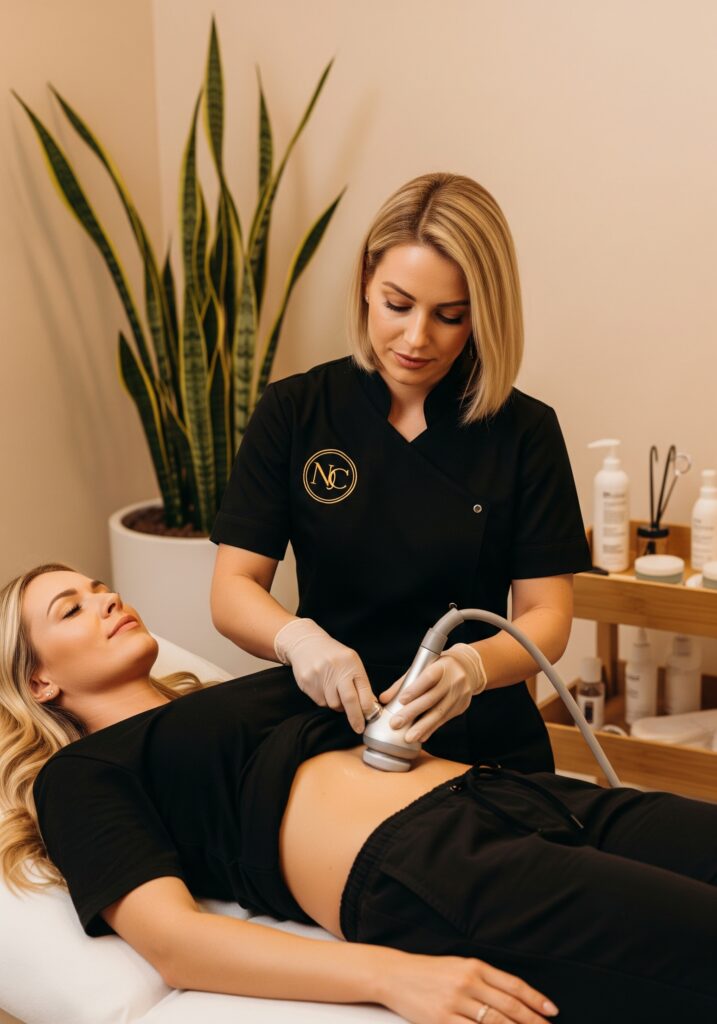 Mesoterapia Virtual Corporal sin agujas para abdomen.